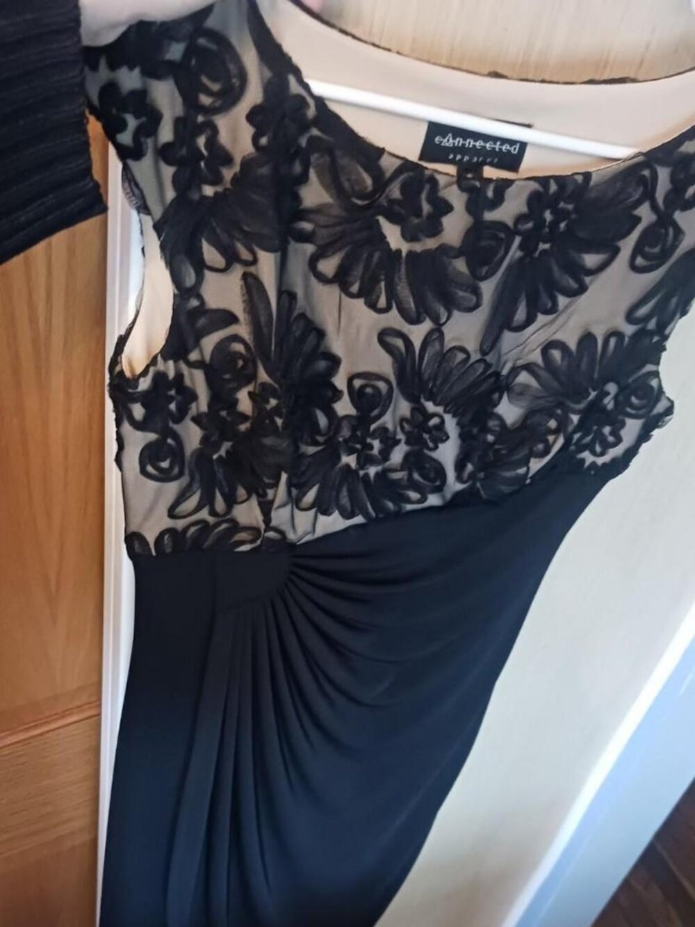 Connected Apparel Black Floral Lace Dress Size 6 Party Dress